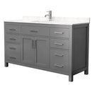 Beckett 60" Free Standing Single Basin Vanity Set with Wood Cabinet and Cultured Marble Vanity Top - image 2