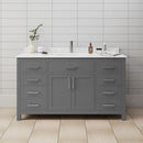 Beckett 60" Free Standing Single Basin Vanity Set with Wood Cabinet and Cultured Marble Vanity Top - image 1