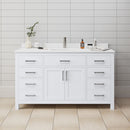 Beckett 60" Free Standing Single Basin Vanity Set with Wood Cabinet and Cultured Marble Vanity Top - image 1