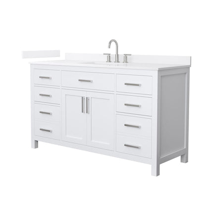 Beckett 60" Free Standing Single Basin Vanity Set with Cabinet and Quartz Vanity Top - image 1