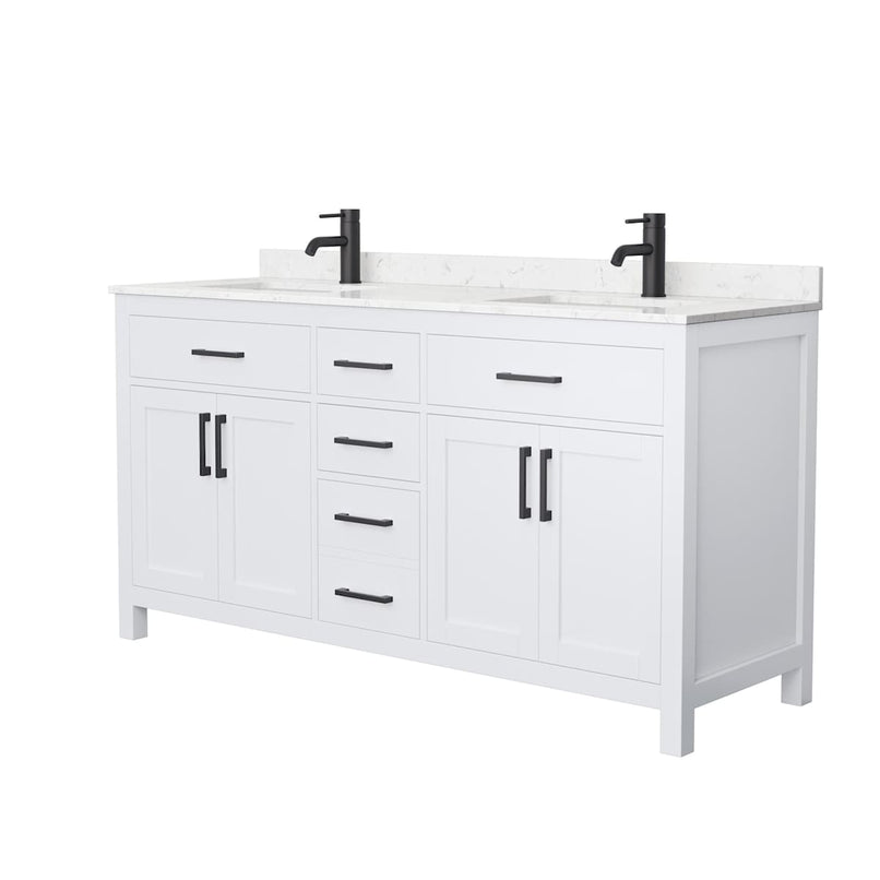 Beckett 66" Free Standing Double Basin Vanity Set with Cabinet and Cultured Marble Vanity Top - image 2
