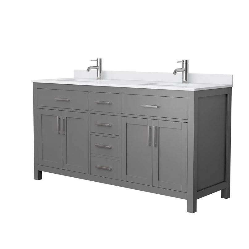 Beckett 66" Free Standing Double Basin Vanity Set with Cabinet and Cultured Marble Vanity Top - image 13