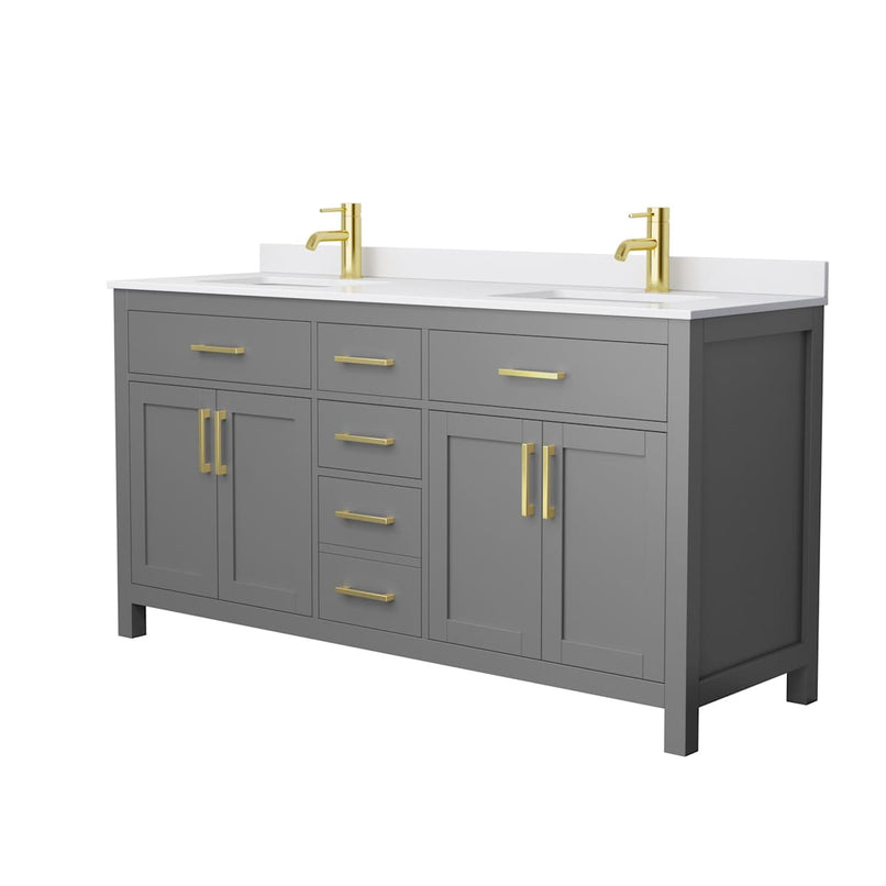 Beckett 66" Free Standing Double Basin Vanity Set with Cabinet and Cultured Marble Vanity Top - image 17