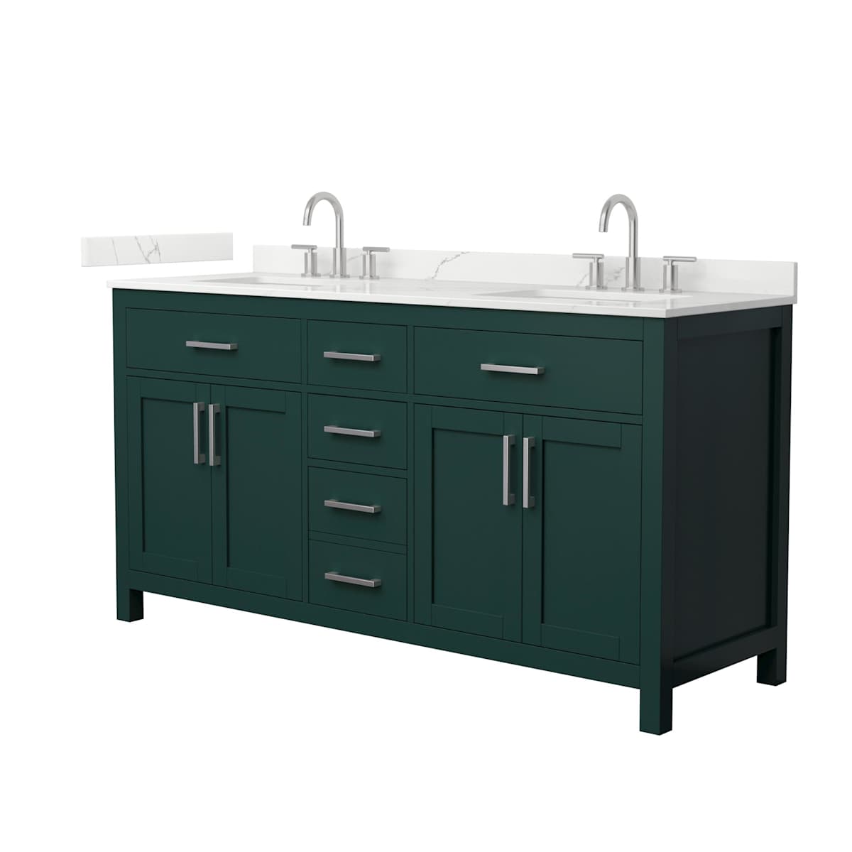 Beckett 66" Free Standing Double Basin Vanity Set with Cabinet and Quartz Vanity Top - image 1