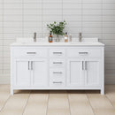 Beckett 66" Free Standing Double Basin Vanity Set with Cabinet and Cultured Marble Vanity Top - image 1