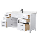 Beckett 66" Free Standing Single Basin Vanity Set with Cabinet and Cultured Marble Vanity Top - image 3