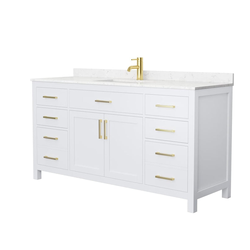 Beckett 66" Free Standing Single Basin Vanity Set with Cabinet and Cultured Marble Vanity Top - image 11