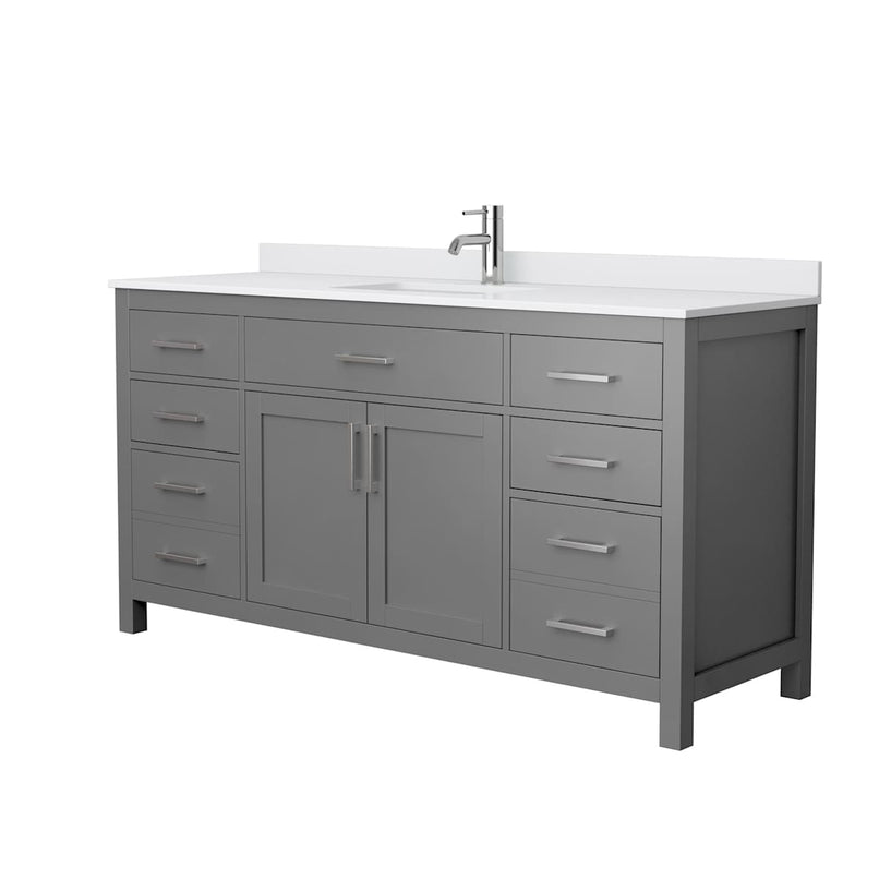 Beckett 66" Free Standing Single Basin Vanity Set with Cabinet and Cultured Marble Vanity Top - image 13