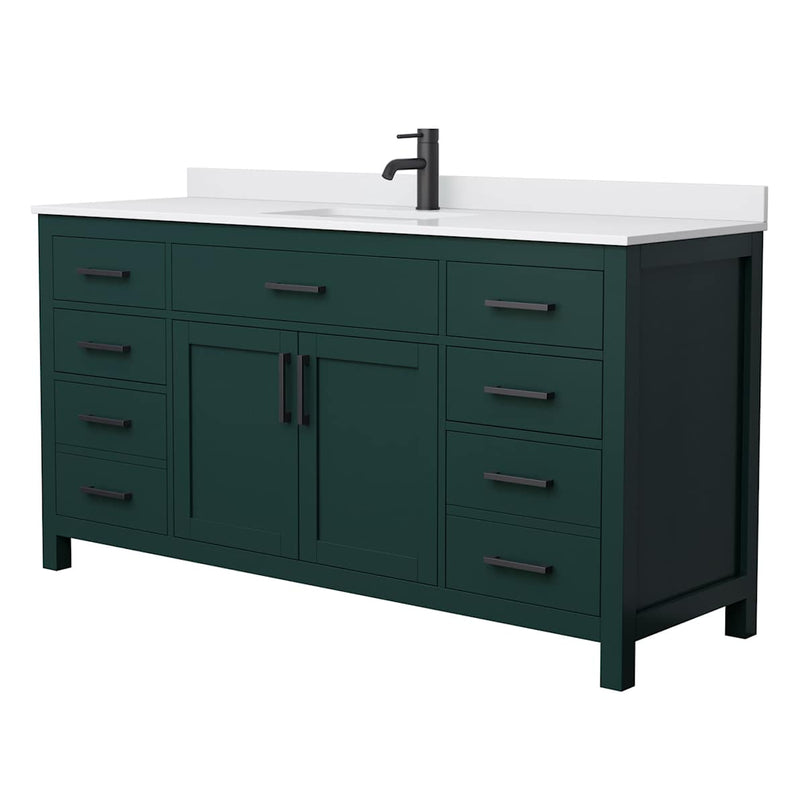 Beckett 66" Free Standing Single Basin Vanity Set with Cabinet and Cultured Marble Vanity Top - image 15