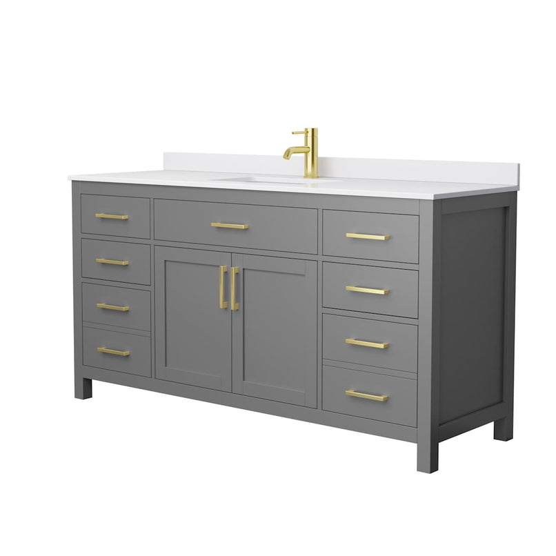 Beckett 66" Free Standing Single Basin Vanity Set with Cabinet and Cultured Marble Vanity Top - image 17