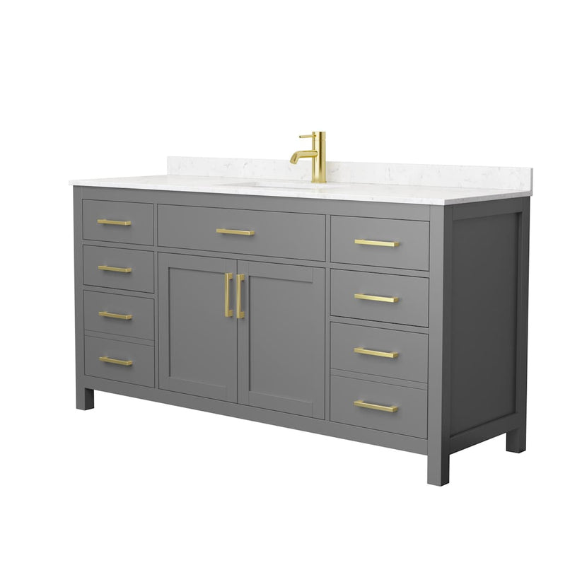 Beckett 66" Free Standing Single Basin Vanity Set with Cabinet and Cultured Marble Vanity Top - image 18