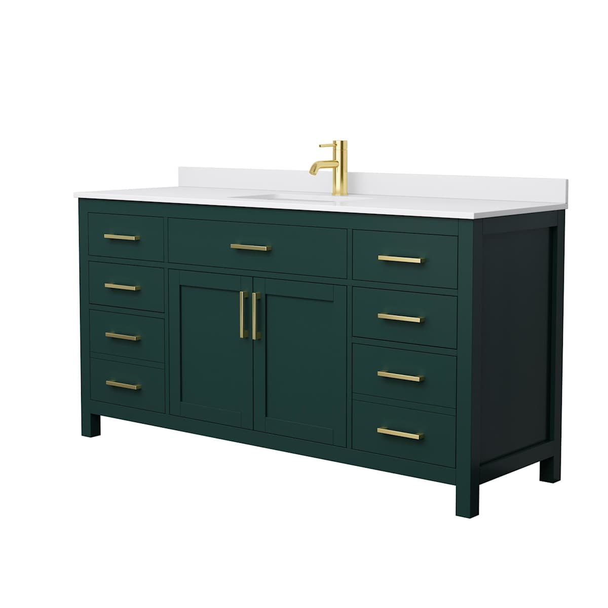 Beckett 66" Free Standing Single Basin Vanity Set with Cabinet and Cultured Marble Vanity Top - image 21