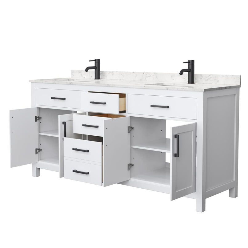 Beckett 72" Free Standing Double Basin Vanity Set with Cabinet and Cultured Marble Vanity Top - image 3