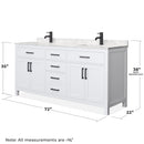 Beckett 72" Free Standing Double Basin Vanity Set with Cabinet and Cultured Marble Vanity Top - image 5