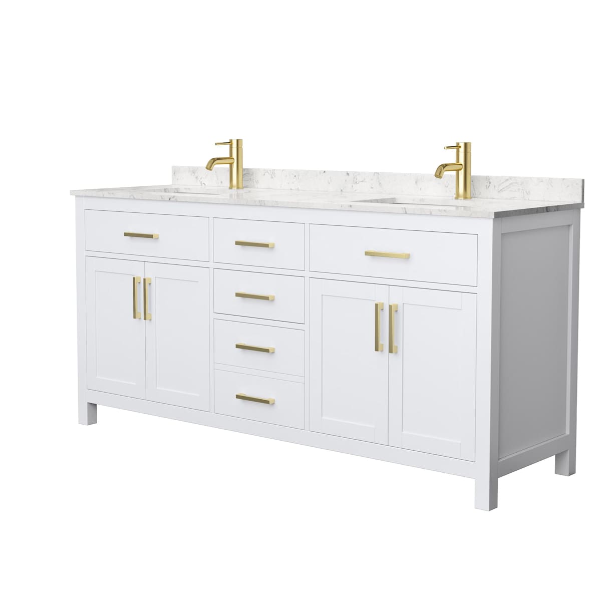 Beckett 72" Free Standing Double Basin Vanity Set with Cabinet and Cultured Marble Vanity Top