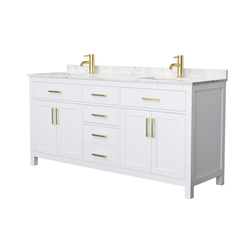 Beckett 72" Free Standing Double Basin Vanity Set with Cabinet and Cultured Marble Vanity Top - image 9