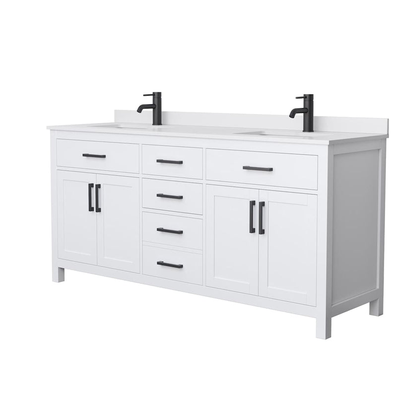 Beckett 72" Free Standing Double Basin Vanity Set with Cabinet and Cultured Marble Vanity Top - image 10