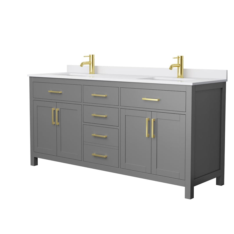 Beckett 72" Free Standing Double Basin Vanity Set with Cabinet and Cultured Marble Vanity Top - image 13