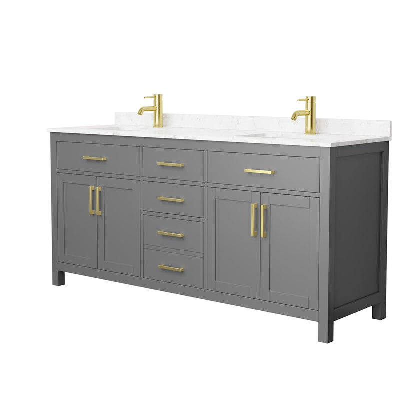 Beckett 72" Free Standing Double Basin Vanity Set with Cabinet and Cultured Marble Vanity Top - image 14