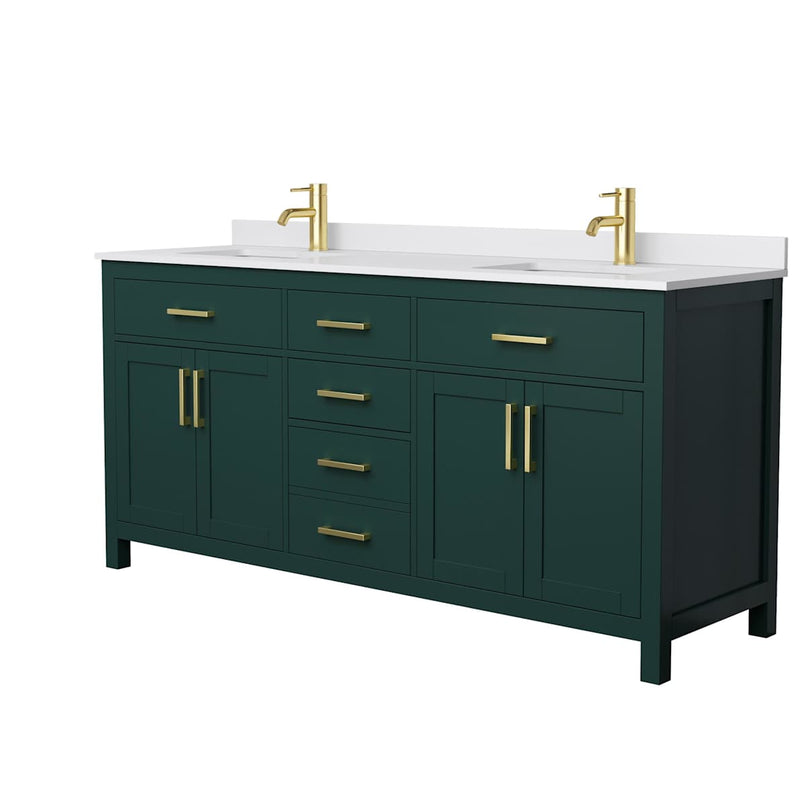 Beckett 72" Free Standing Double Basin Vanity Set with Cabinet and Cultured Marble Vanity Top - image 17