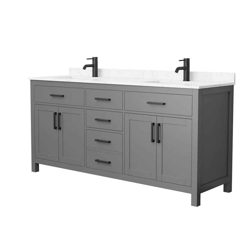 Beckett 72" Free Standing Double Basin Vanity Set with Cabinet and Cultured Marble Vanity Top - image 20