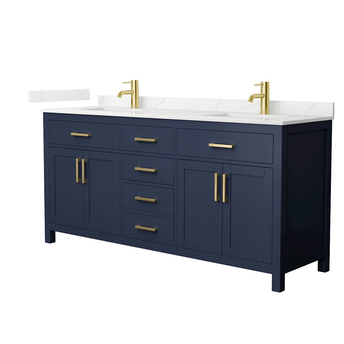 Beckett 72" Free Standing Double Basin Vanity Set with Cabinet and Quartz Vanity Top - image 1