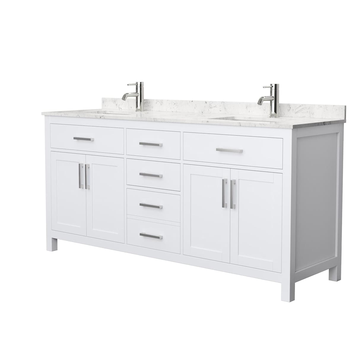 Beckett 72" Free Standing Double Basin Vanity Set with Wood Cabinet and Cultured Marble Vanity Top