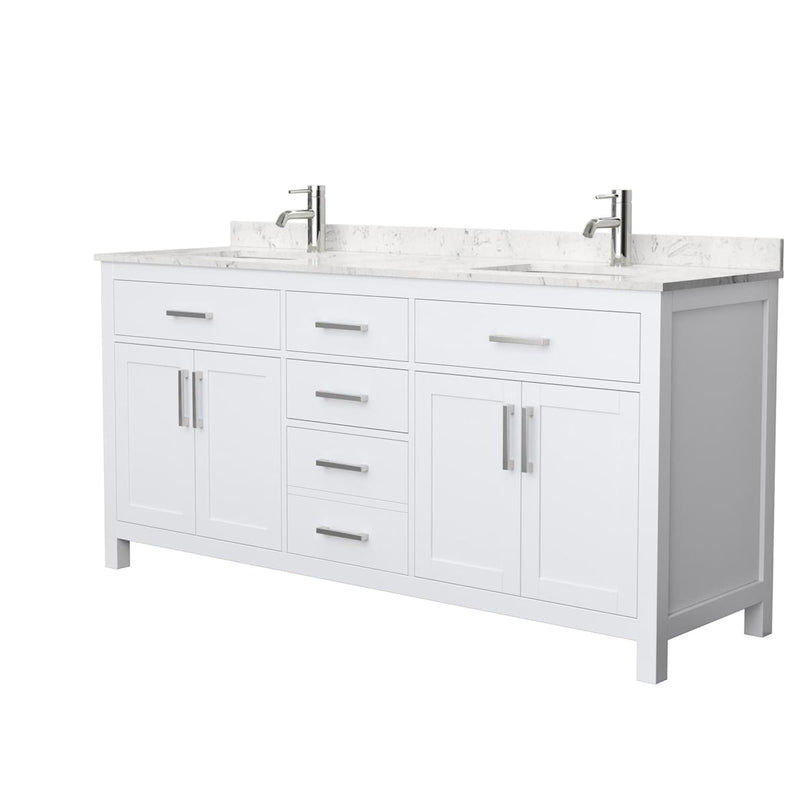 Beckett 72" Free Standing Double Basin Vanity Set with Wood Cabinet and Cultured Marble Vanity Top - image 7