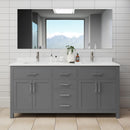 Beckett 72" Free Standing Double Basin Vanity Set with Wood Cabinet and Cultured Marble Vanity Top - image 1