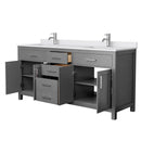 Beckett 72" Free Standing Double Basin Vanity Set with Wood Cabinet and Cultured Marble Vanity Top - image 3