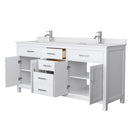 Beckett 72" Free Standing Double Basin Vanity Set with Wood Cabinet and Cultured Marble Vanity Top - image 7