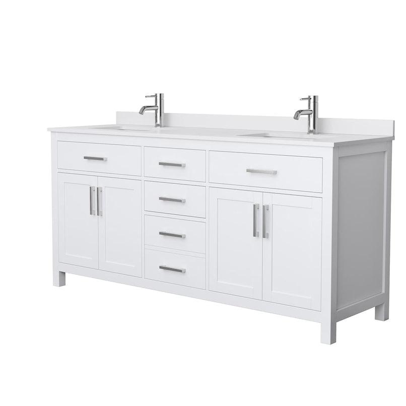 Beckett 72" Free Standing Double Basin Vanity Set with Wood Cabinet and Cultured Marble Vanity Top - image 8