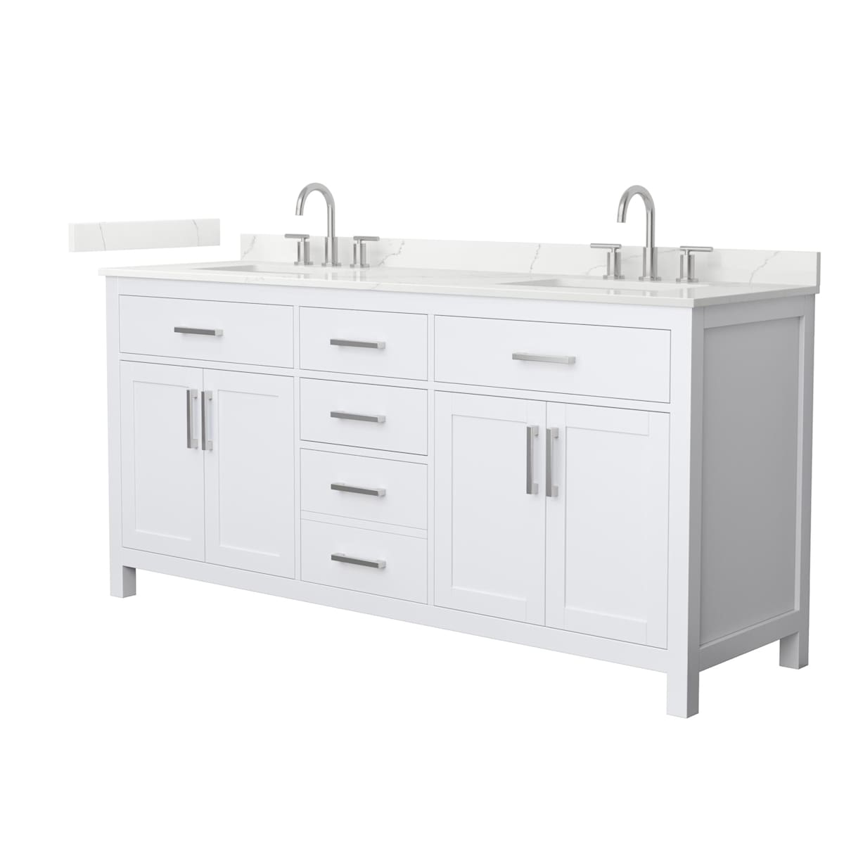 Beckett 72" Free Standing Double Basin Vanity Set with Cabinet and Quartz Vanity Top - image 1