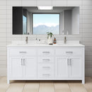 Beckett 72" Free Standing Double Basin Vanity Set with Wood Cabinet and Cultured Marble Vanity Top - image 1