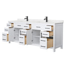 Beckett 84" Free Standing Double Basin Vanity Set with Cabinet and Cultured Marble Vanity Top - image 3