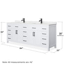 Beckett 84" Free Standing Double Basin Vanity Set with Cabinet and Cultured Marble Vanity Top - image 5