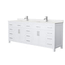 Beckett 84" Free Standing Double Basin Vanity Set with Cabinet and Cultured Marble Vanity Top - image 8