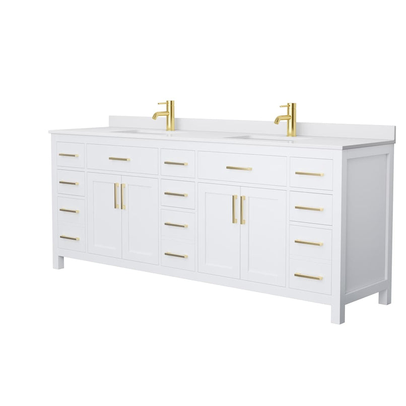 Beckett 84" Free Standing Double Basin Vanity Set with Cabinet and Cultured Marble Vanity Top - image 9