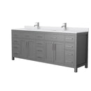 Beckett 84" Free Standing Double Basin Vanity Set with Cabinet and Cultured Marble Vanity Top - image 12