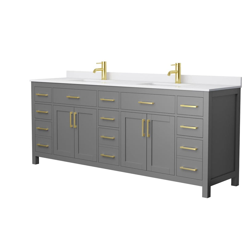 Beckett 84" Free Standing Double Basin Vanity Set with Cabinet and Cultured Marble Vanity Top - image 16
