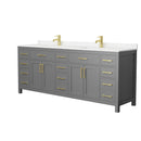 Beckett 84" Free Standing Double Basin Vanity Set with Cabinet and Cultured Marble Vanity Top - image 17