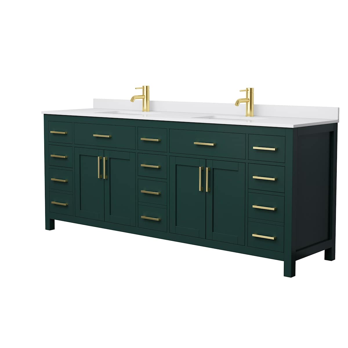 Beckett 84" Free Standing Double Basin Vanity Set with Cabinet and Cultured Marble Vanity Top - image 20
