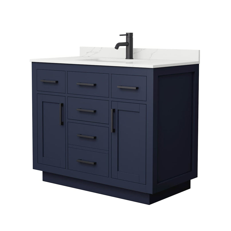 Beckett TK 42" Free Standing Single Basin Vanity Set with Cabinet and Quartz Vanity Top - image 2