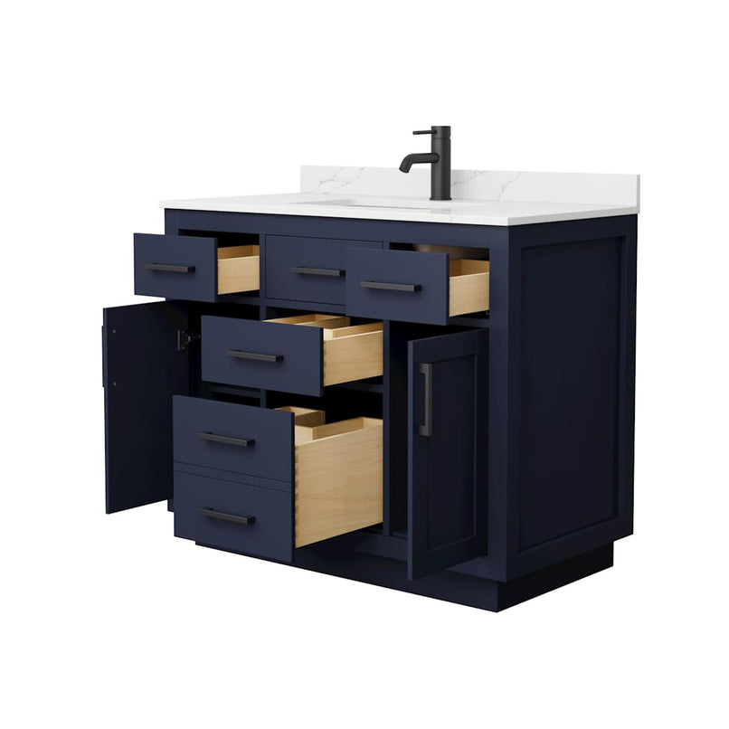 Beckett TK 42" Free Standing Single Basin Vanity Set with Cabinet and Quartz Vanity Top - image 3