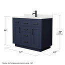 Beckett TK 42" Free Standing Single Basin Vanity Set with Cabinet and Quartz Vanity Top - image 5