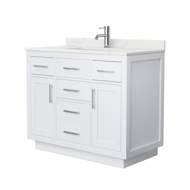 Beckett TK 42" Free Standing Single Basin Vanity Set with Cabinet and Quartz Vanity Top - image 10