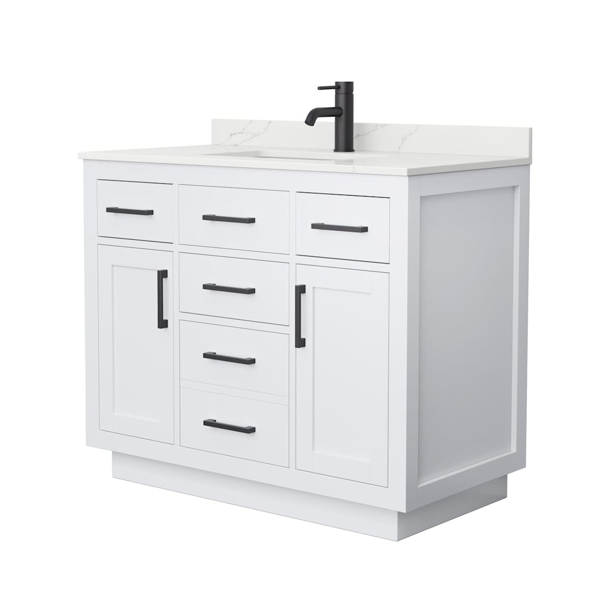 Beckett TK 42" Free Standing Single Basin Vanity Set with Cabinet and Quartz Vanity Top - image 14