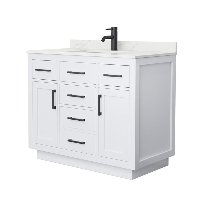 Beckett TK 42" Free Standing Single Basin Vanity Set with Cabinet and Quartz Vanity Top - image 14