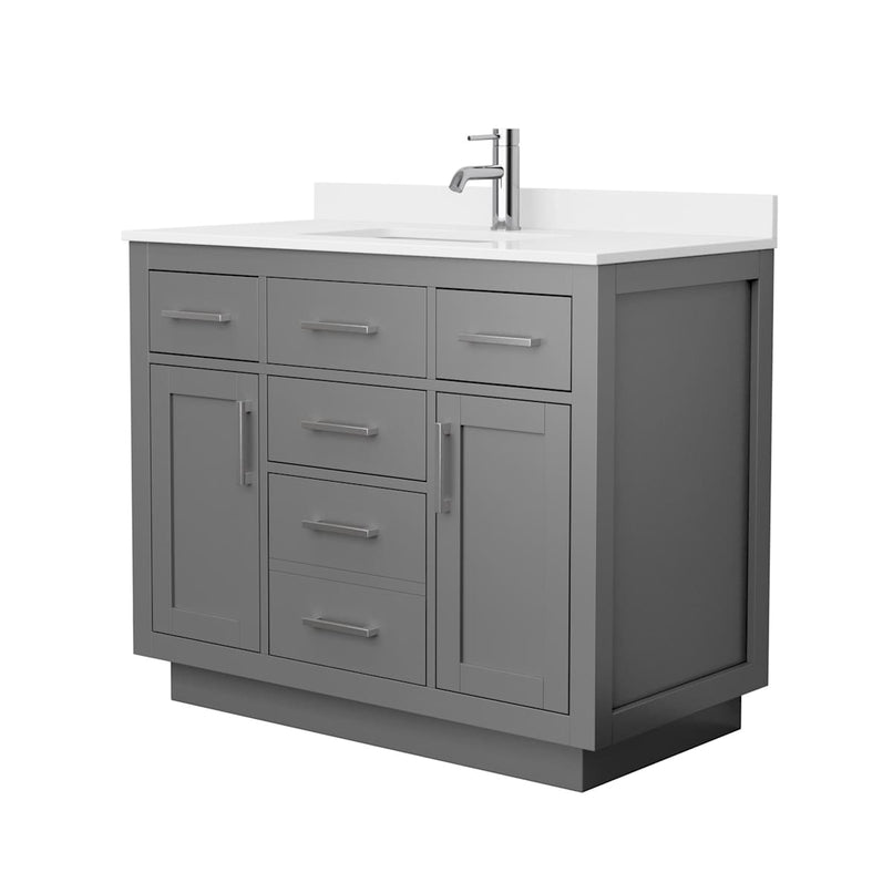 Beckett TK 42" Free Standing Single Basin Vanity Set with Cabinet and Quartz Vanity Top - image 15