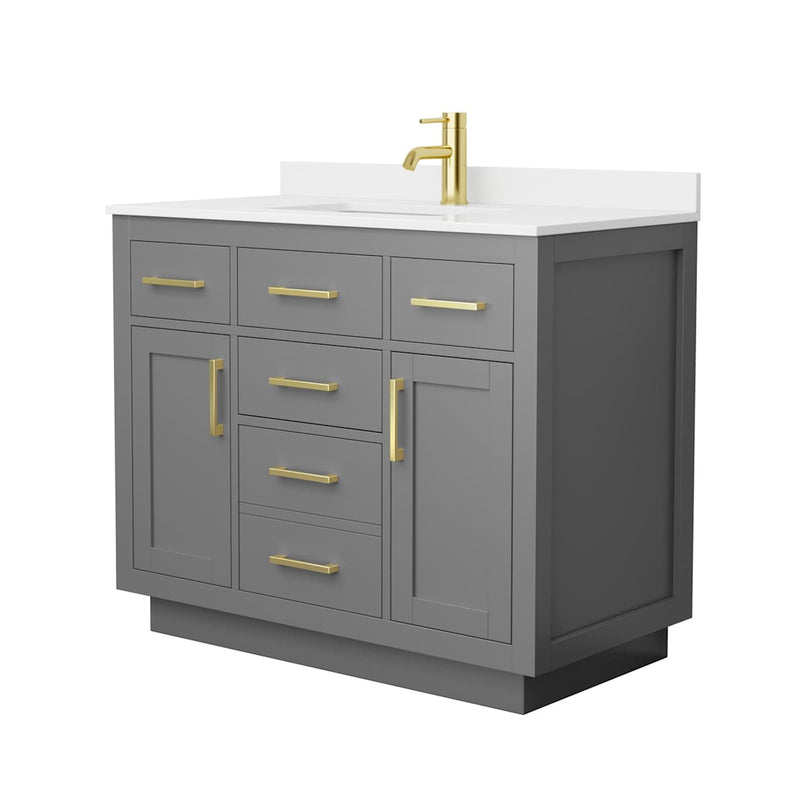 Beckett TK 42" Free Standing Single Basin Vanity Set with Cabinet and Quartz Vanity Top - image 17